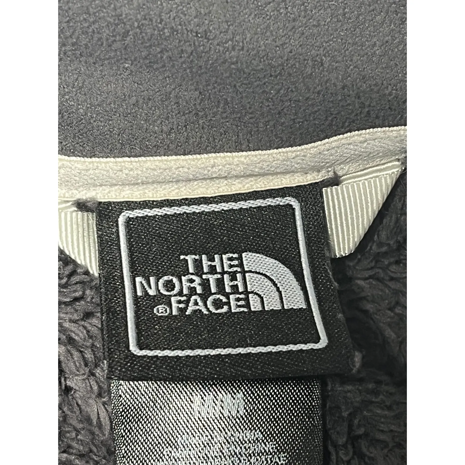 The North Face Womens Fleece Jacket Gray Zip Up Fuzzy Sherpa Warm Size M - Image 5