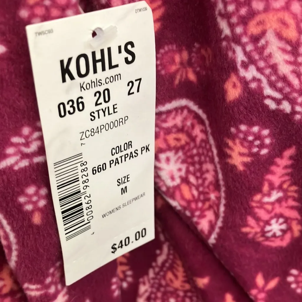 FINAL MARKDOWN Croft and barrow fleece pajama set medium nwt - Image 2