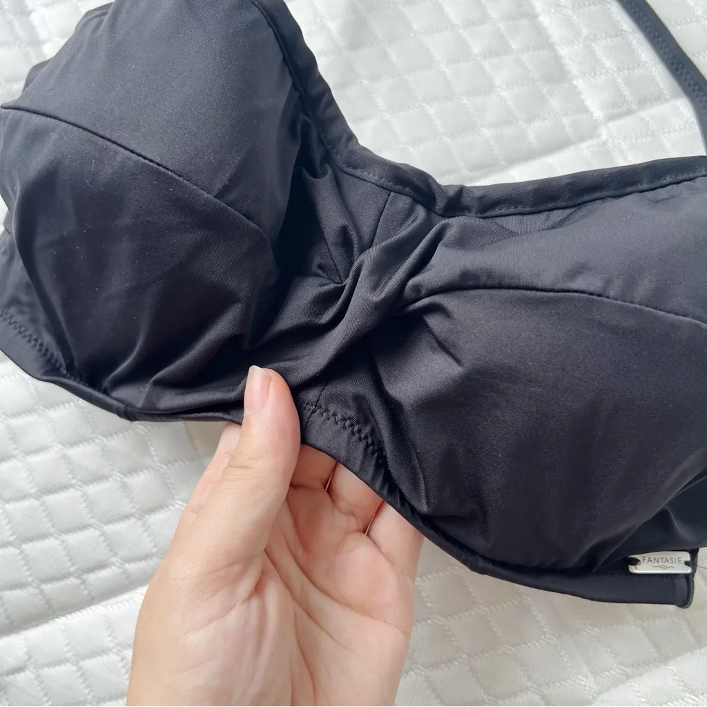 Fantasie • Versailles Twist Front Bandeau Bikini Top black halter underwire Size undefined - Image 5