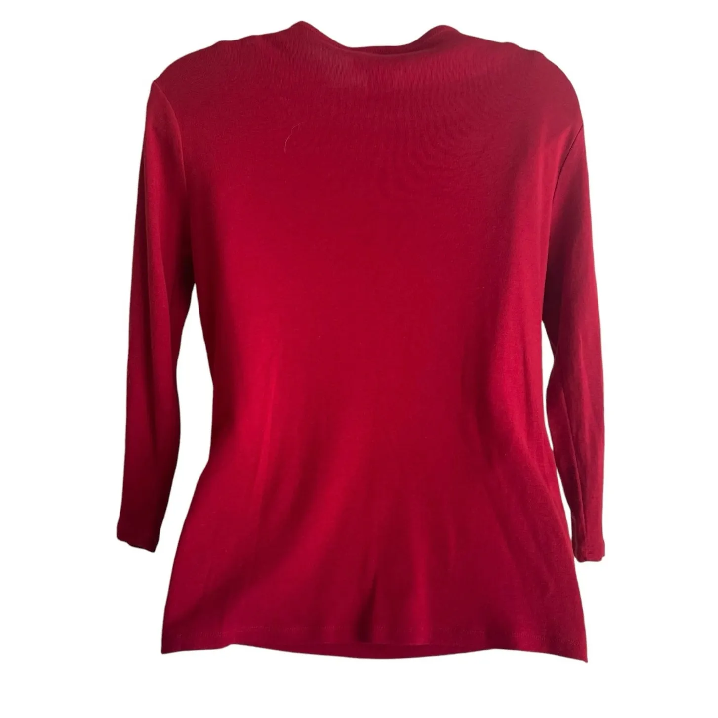 Talbots Women Cardigan Tank Set S Petite Red Pima Cotton Blend Office‎ Classic - Image 3