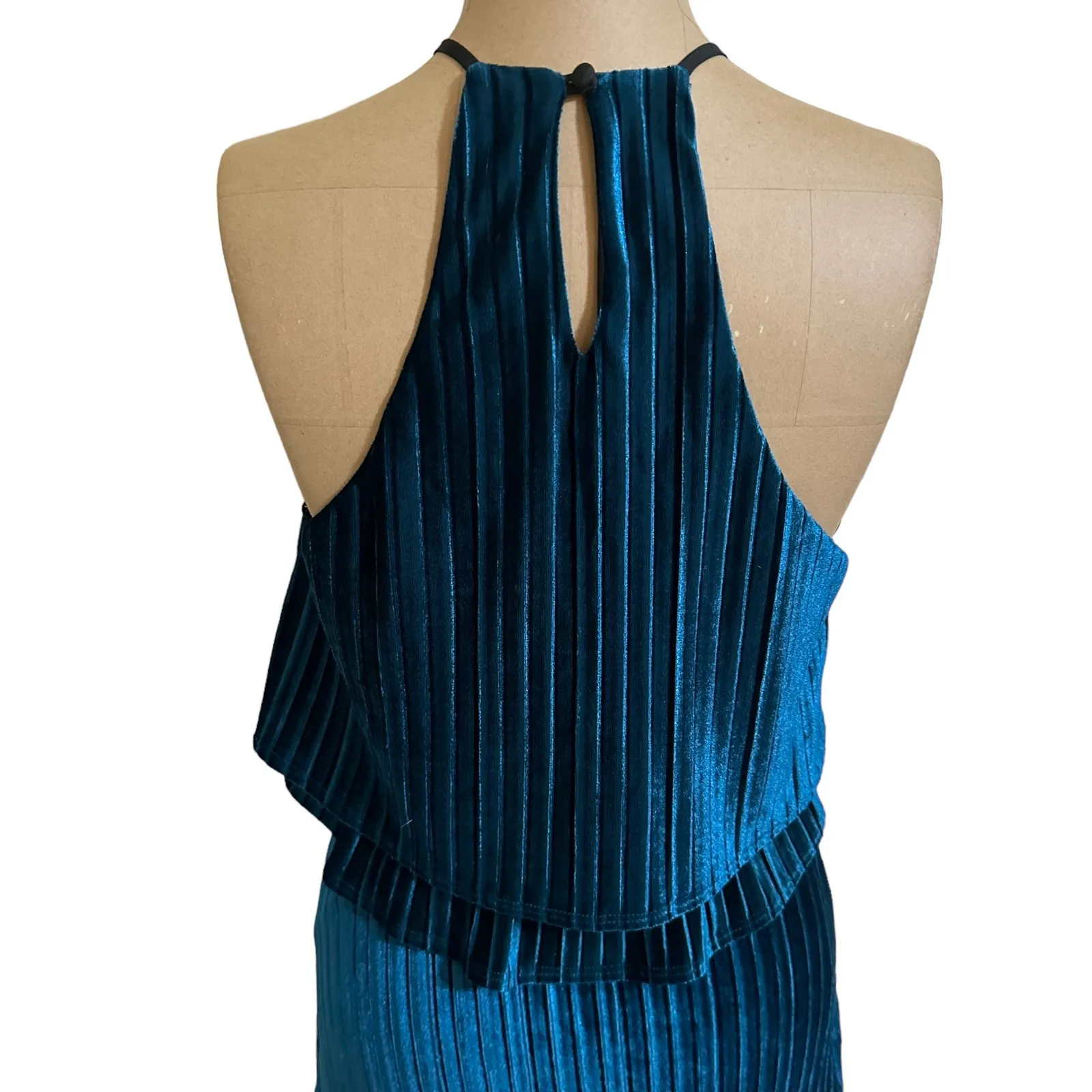 New Likely Velvet Halter Mini Dress - Image 8