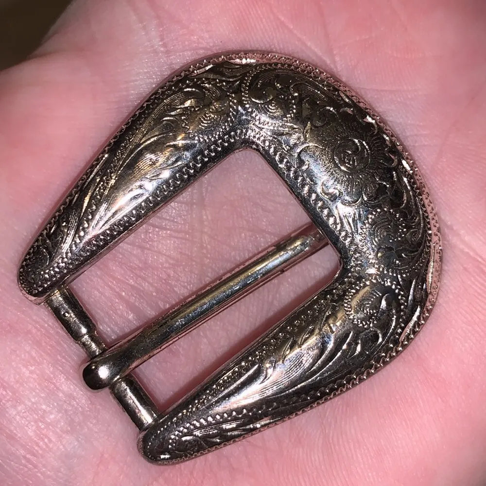 Silver western small belt buckle - Image 3