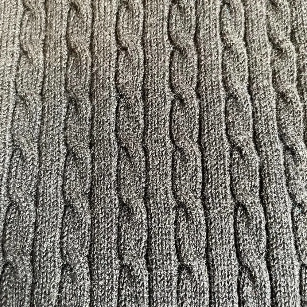 JEANNE PIERRE Sweater Vest Tank Cable Knit Thick Black Cotton Large Pretty Scoop - Image 6