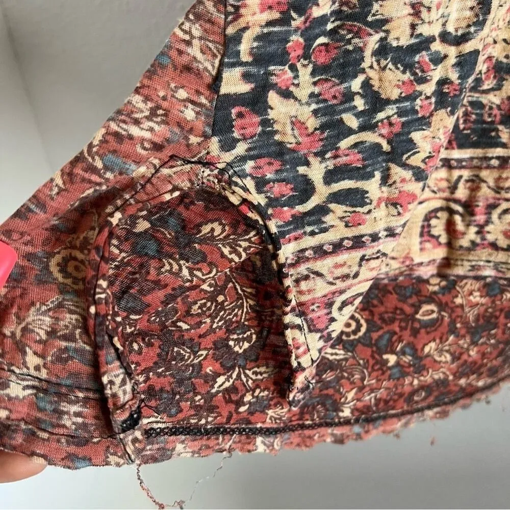 Free People High Tide Dual Print High/Low T-Shirt Midnight XS - Image 3