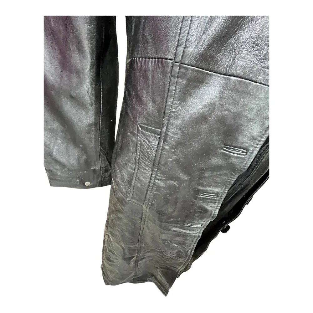 Matrix style Long vintage leather jacket size small Amsterdam cyberpunk - Image 4