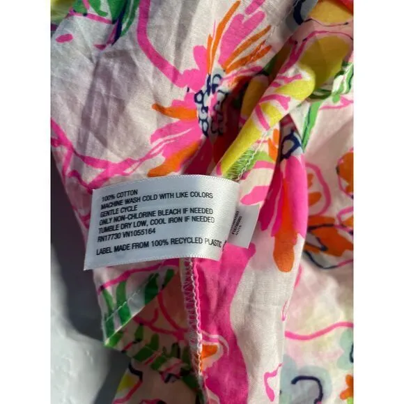 Lilly Pulitzer Vibrant Floral Button-Down‎ Shirt Tropical Summer Blouse XS - Image 5
