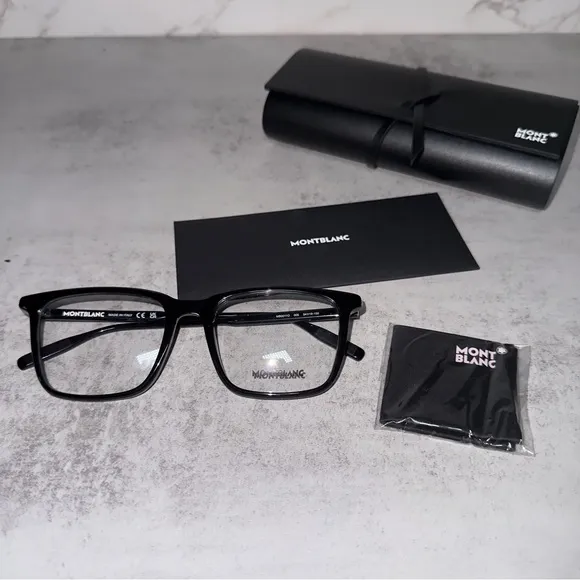 Montblanc Rectangular Eyeglasses MB0011O 005 Black 54mm 0011 - Image 2