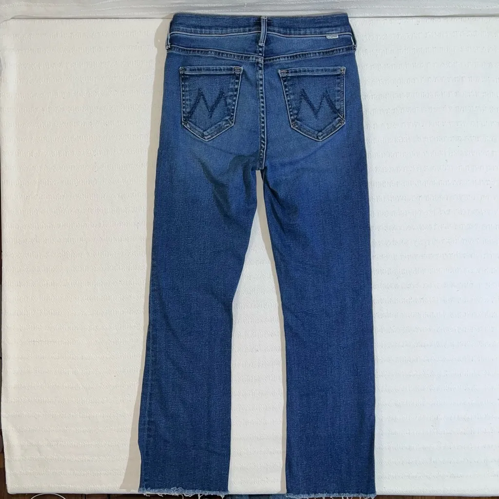 MOTHER The Outsider Ankle Fray Jeans Size 25 Uncharted Waters Blue Designer - Image 4