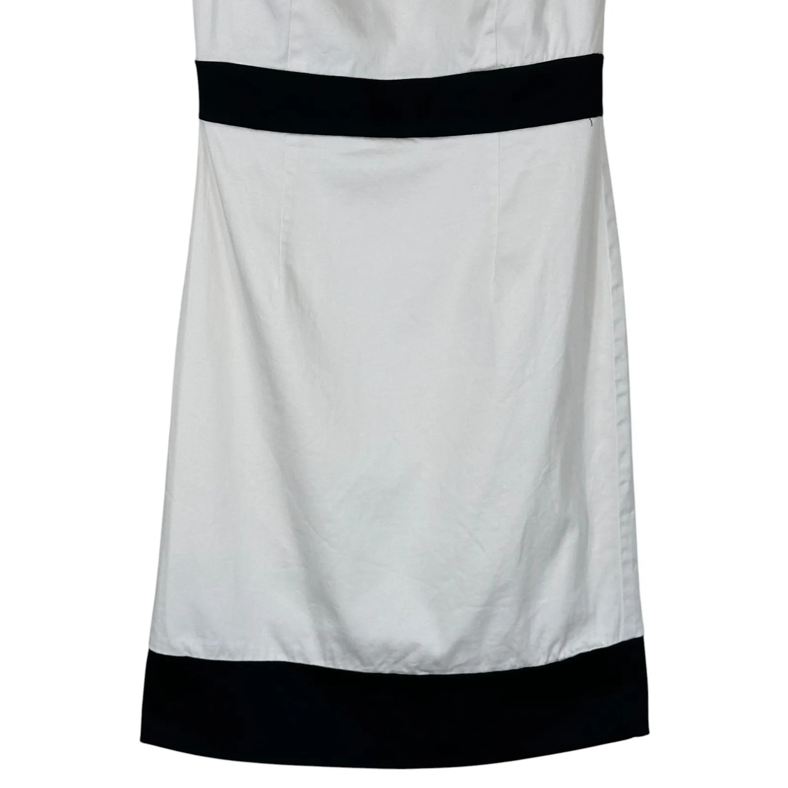 Ann Taylor Sheath Dress Womens 0 White Black Mini Preppy Old Money Blair Waldorf - Image 4