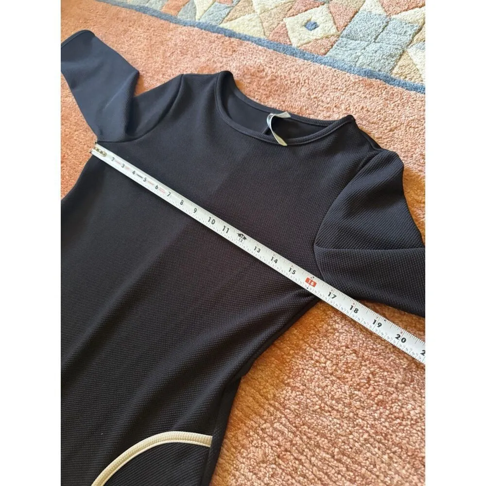 Julian Taylor Black A-Line Dress Women 6 3/4 Sleeve Pockets Work Office Classic - Image 5