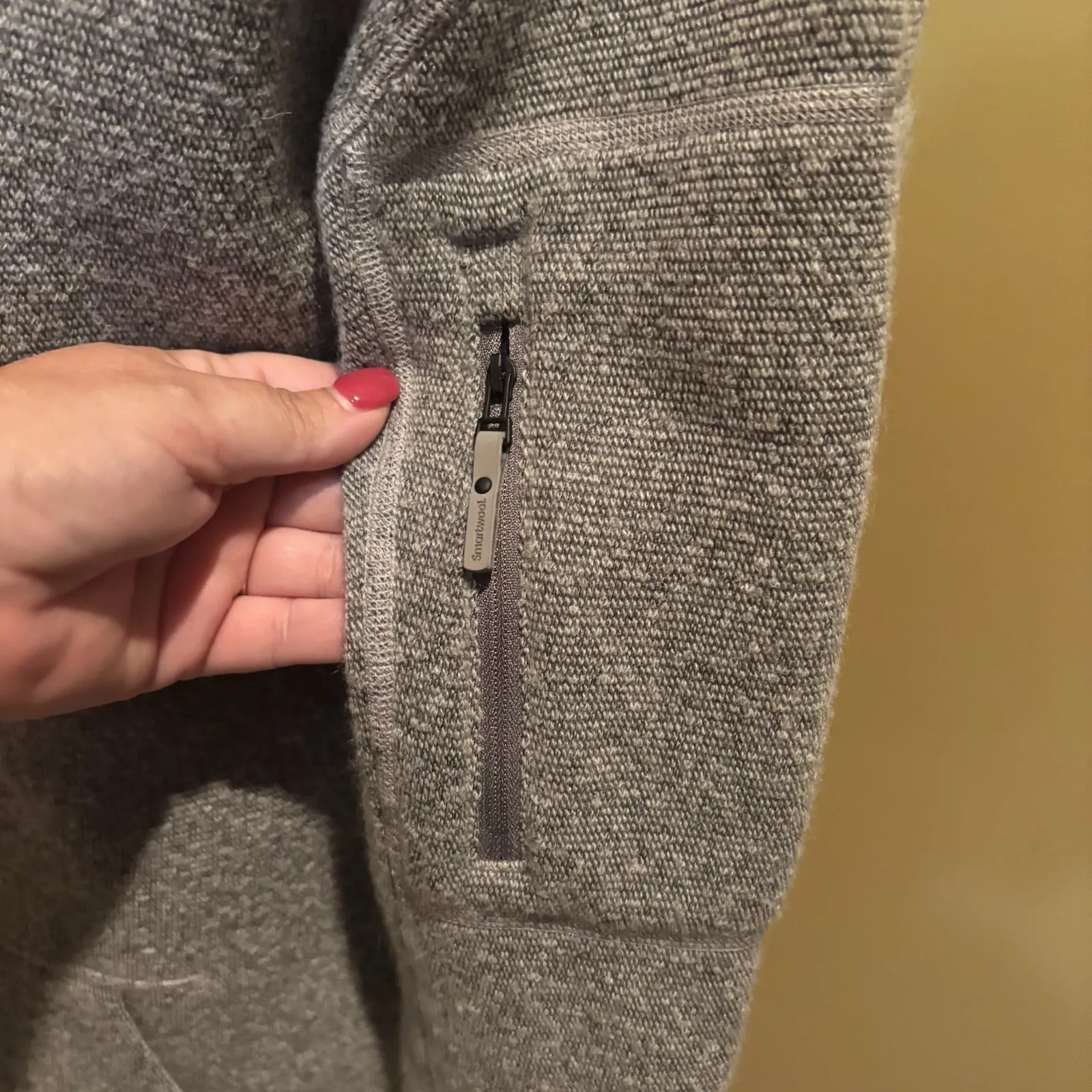 Smartwool Womens Hudson Trail Fleece Pullover Sweater‎ Cowl Neck Size Large Gray - Image 4