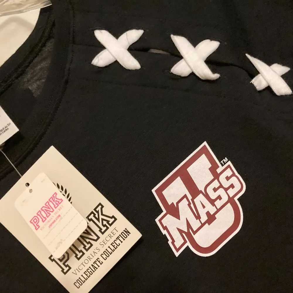 UMass Victorias Secret Pink Collegiate Collection Black T Shirt Xtra Small NWT - Image 2