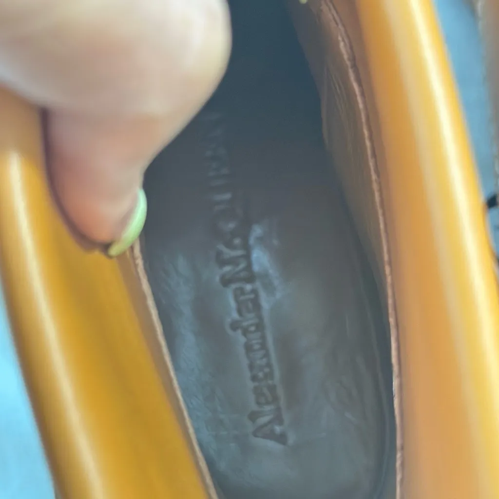 NWOT ALEXANDER MCQUEENBuckled Ankle Boots Leather Tan/Gold Ankle Boot/36 - Image 9