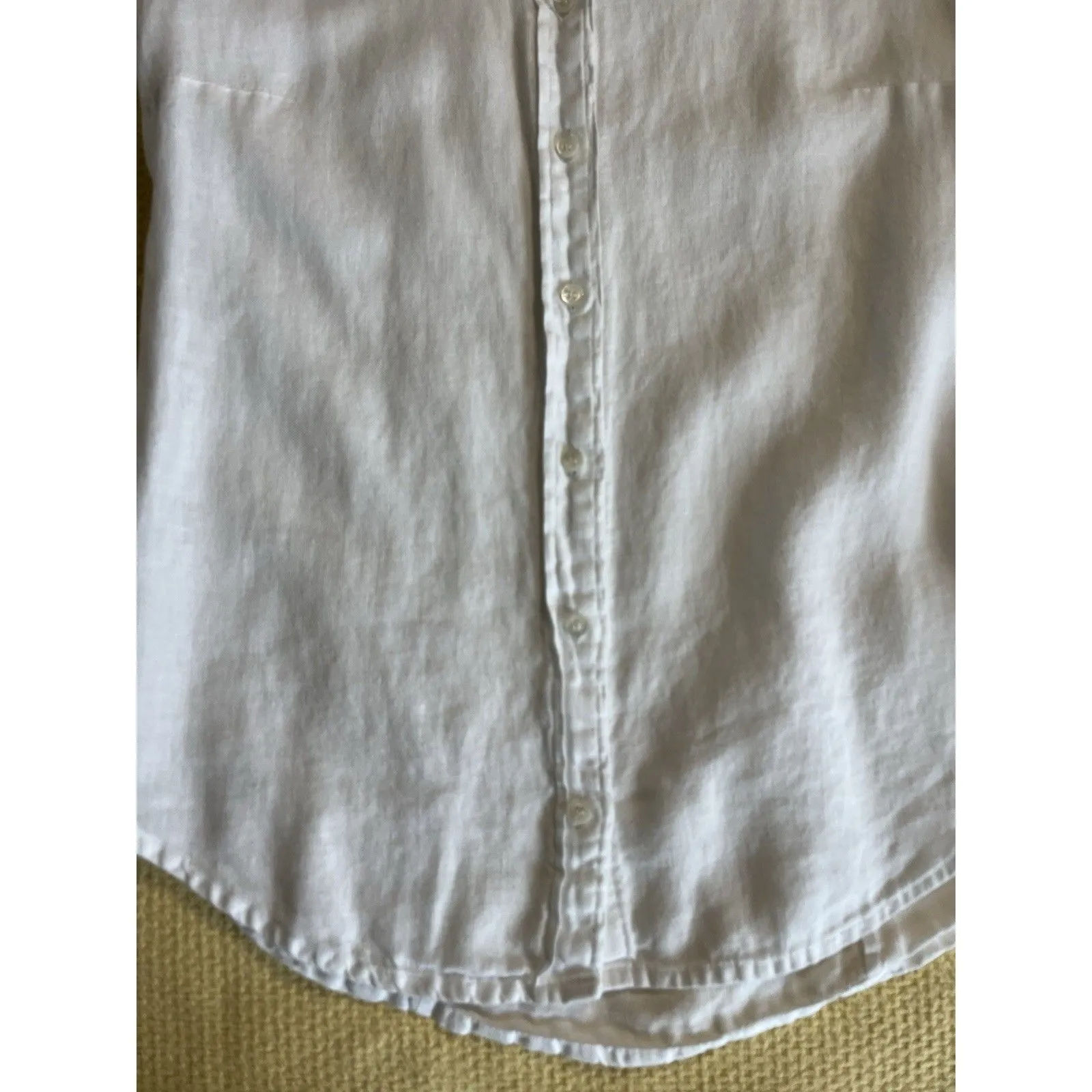 Baird mcnutt Irish Linen For J Crew Women’s Button Up White Size 00 Perfect Fit - Image 3