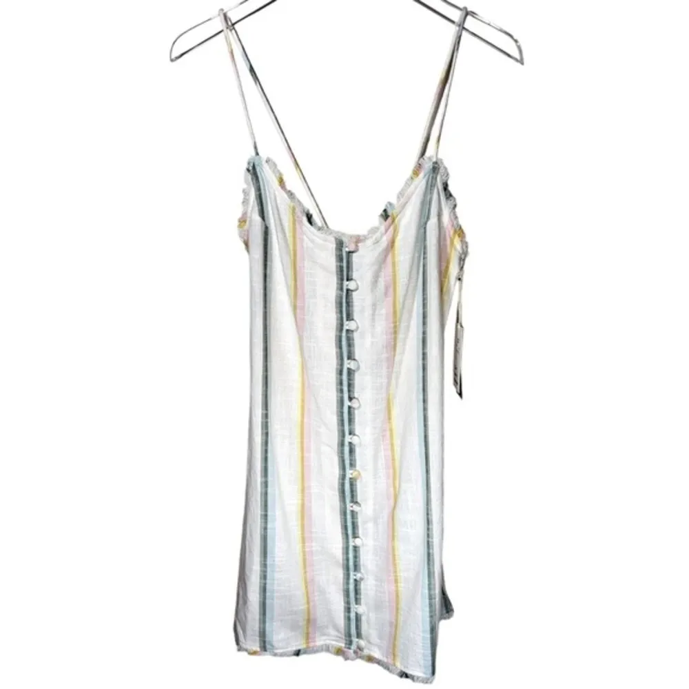NWT Billabong x The Salty Blonde Sunny Stripes Mini Dress in Off White Combo - Image 16
