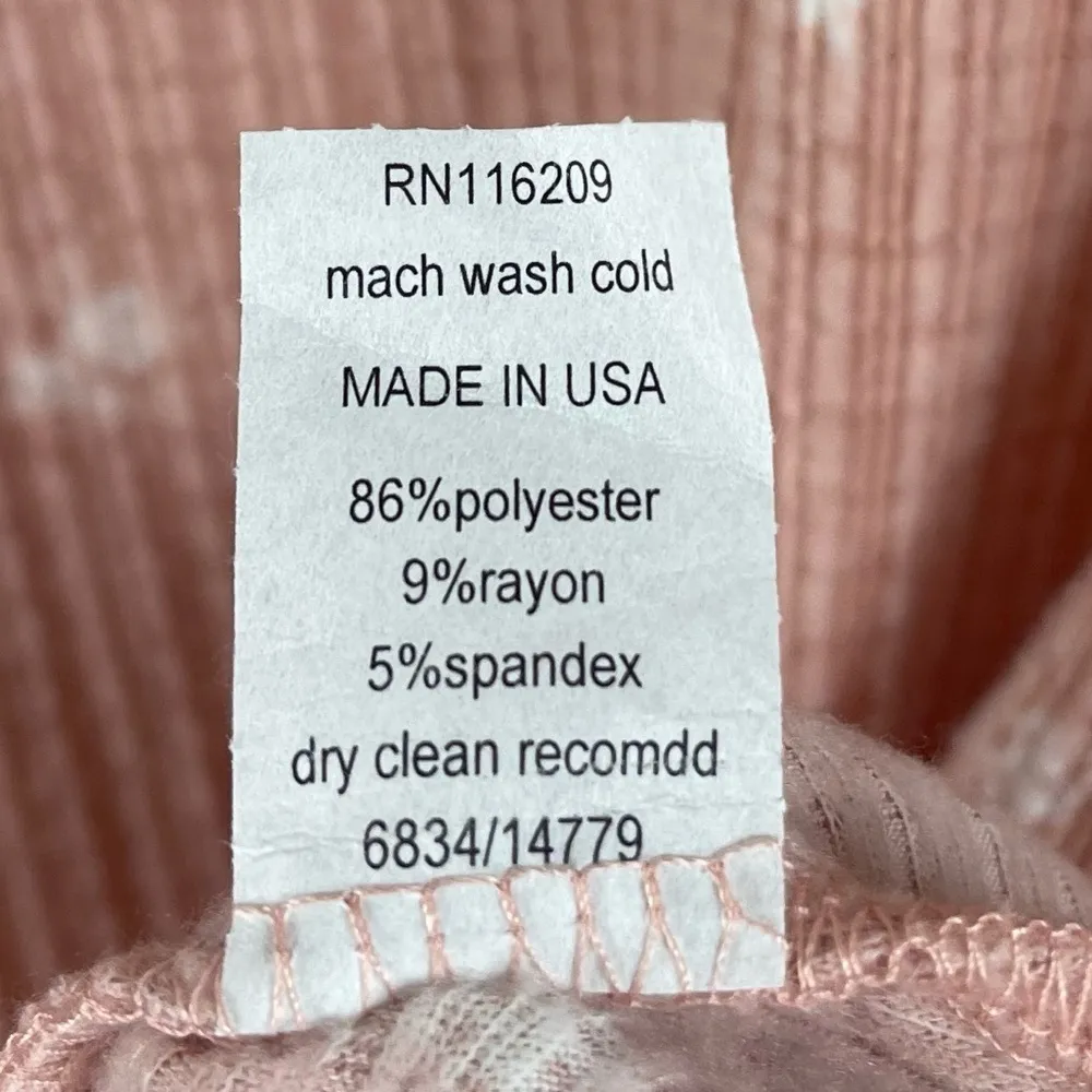 NEW Velvet Torch Medium Dress Blush Pink Mini Long Sleeve Boho Brushed Floral - Image 8