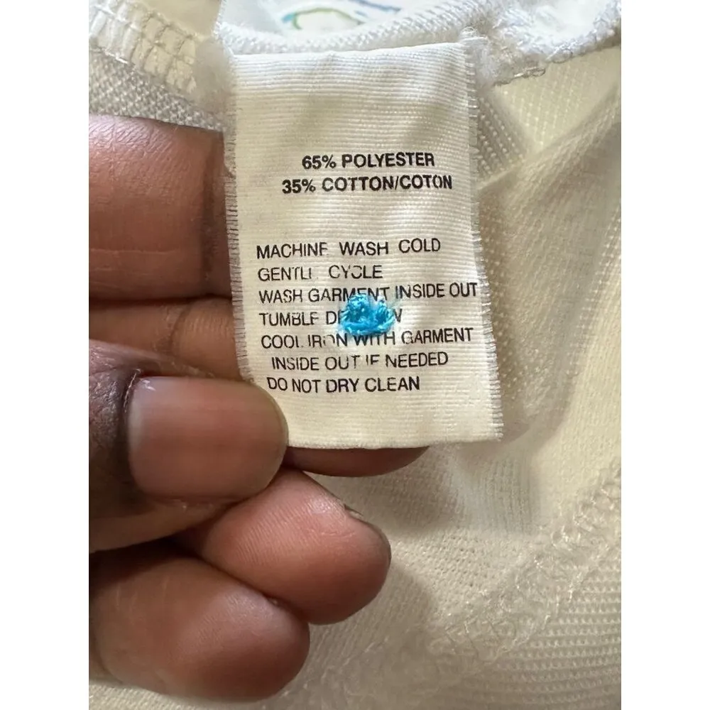 Vintage 90s Polo Shirt With 3D Blue Heart Embroidery And Buttons Sz PL Casual Size L - Image 7