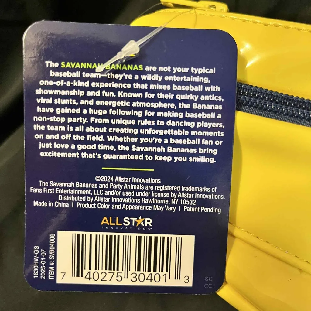 Savannah Bananas Banana Shaped Fanny Pack Belt Bag Yellow - Image 2