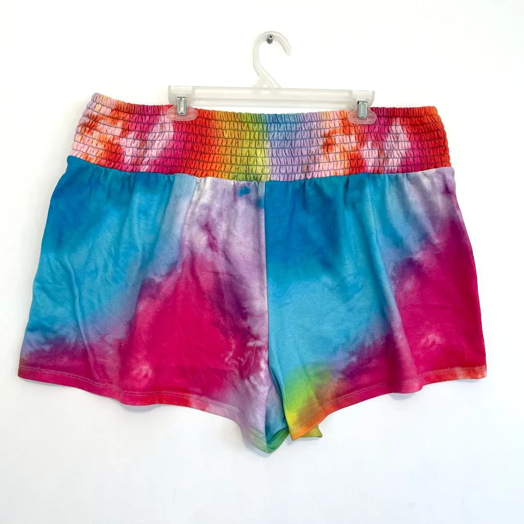 TORRID 3 Plus Size Sleep Terry Cloth Beach Short Rainbow Tie Dye Pull On Coverup - Image 11