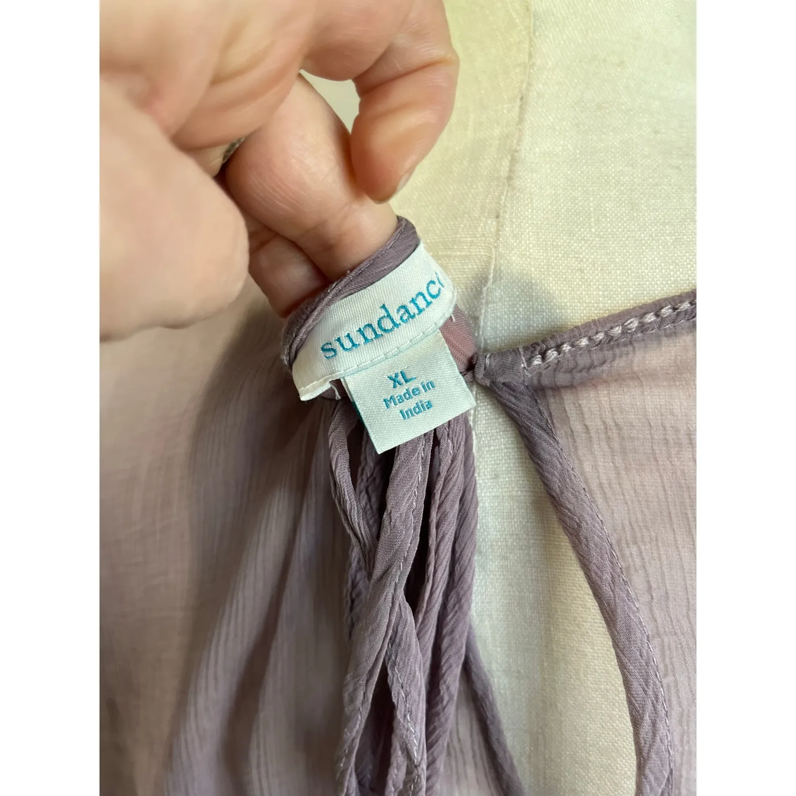 Sundance Violette Embroidered Boho Dress Lace Cottagecore Romantic Size XL - Image 7