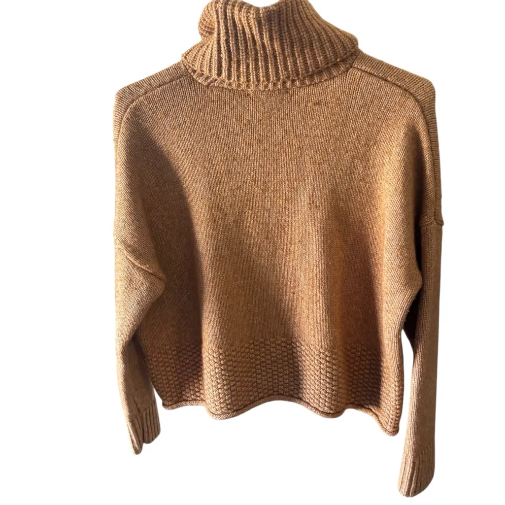Madewell Sadler Turtleneck Sweater in Heather Camel - Image 6