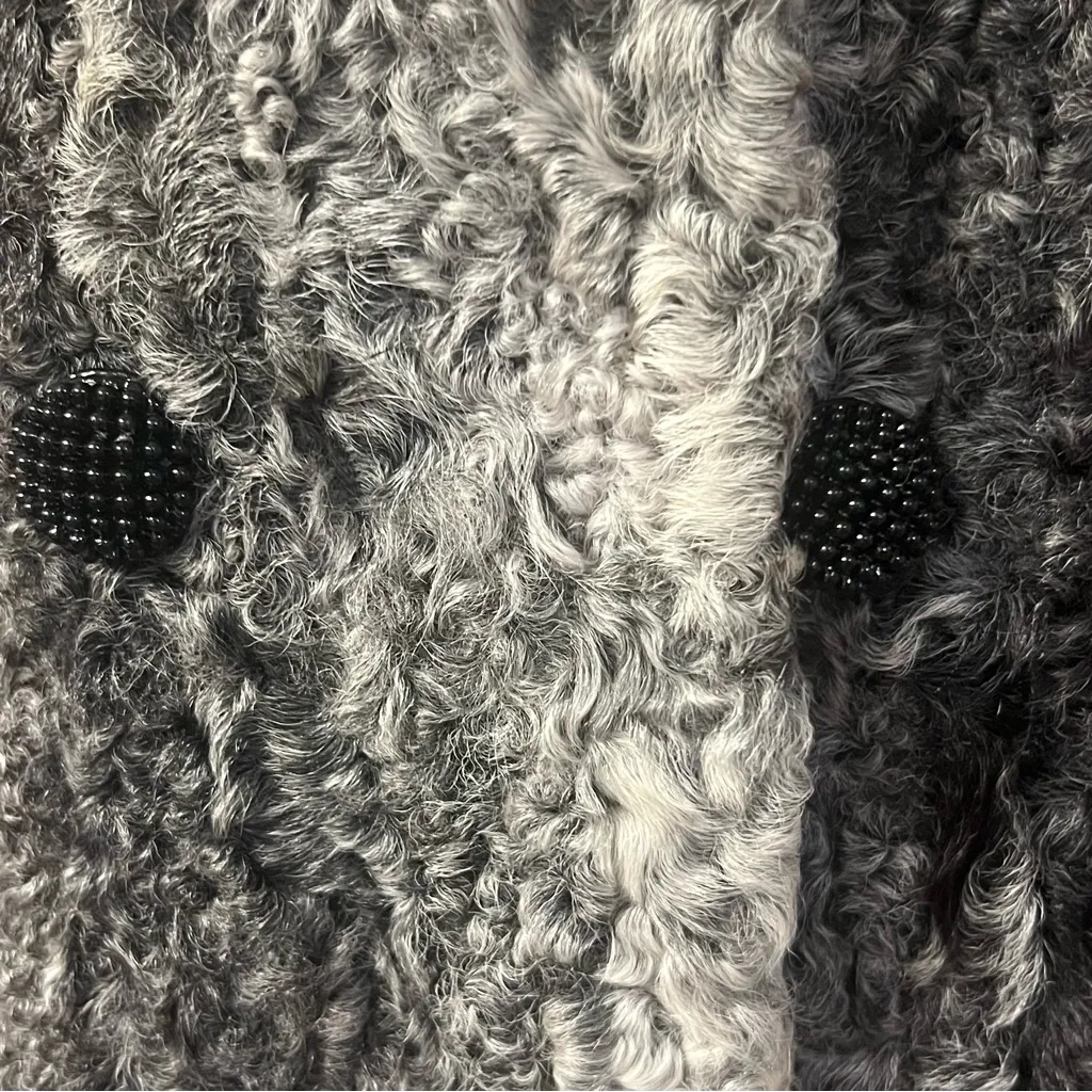 Vintage Genuine Persian Lamb Coat With Sapphire Mink Collar Sz M Double Breasted - Image 10