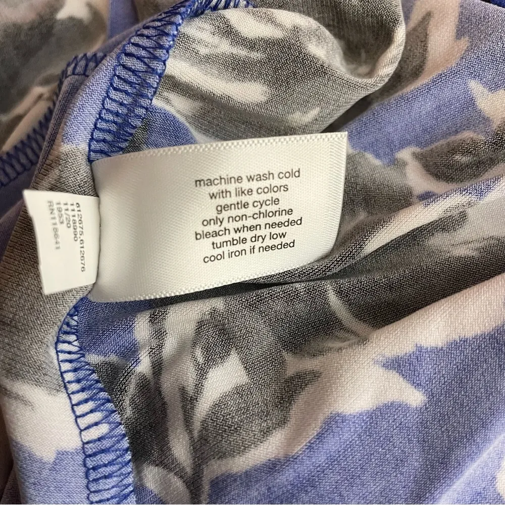 Lane Bryant Blue Black floral knit short sleeve belted dress womens 26 28 new - Image 15