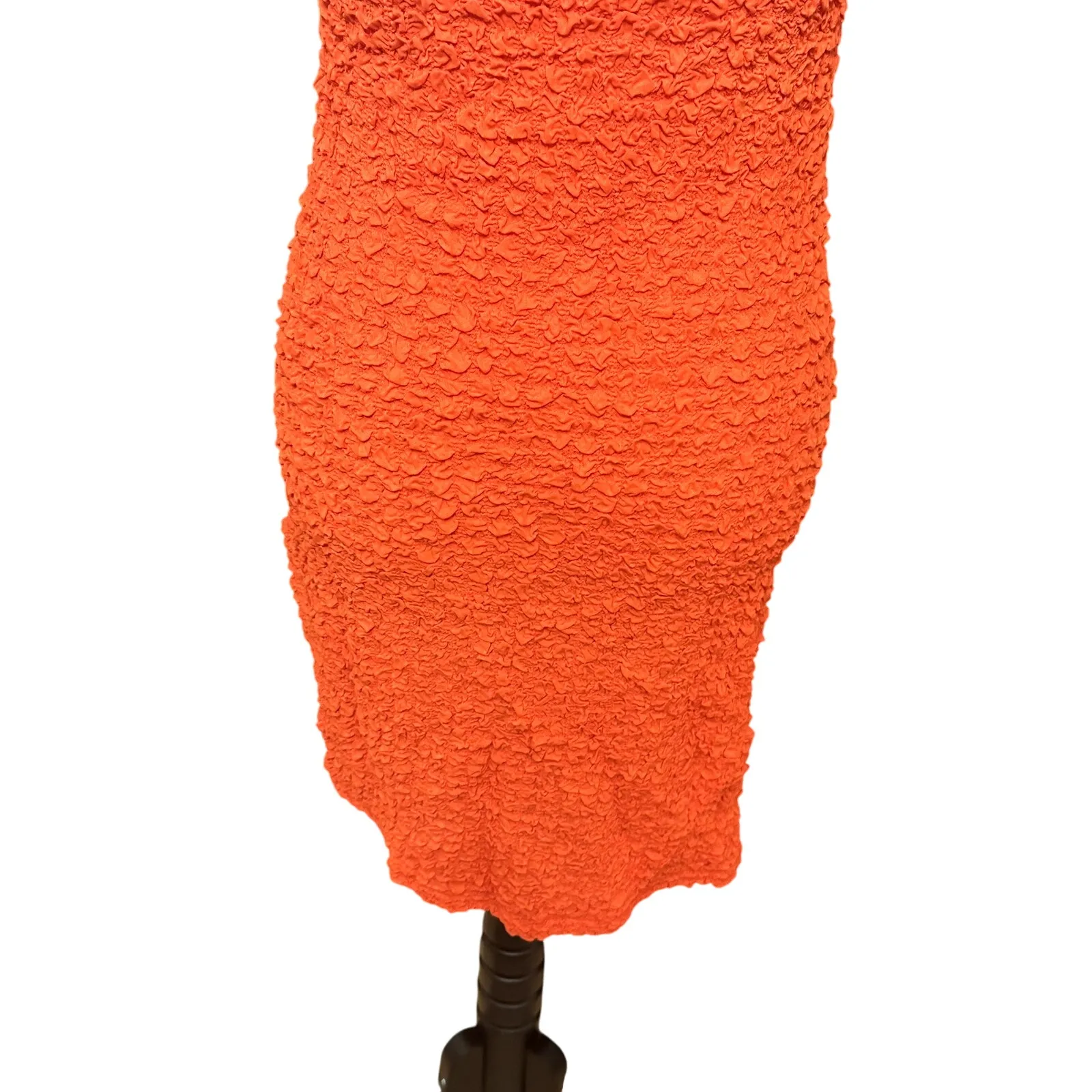 Rails Julie Mini Dress Square Neck Bodycon Crinkled Cherry Orange Women's S NWOT - Image 7
