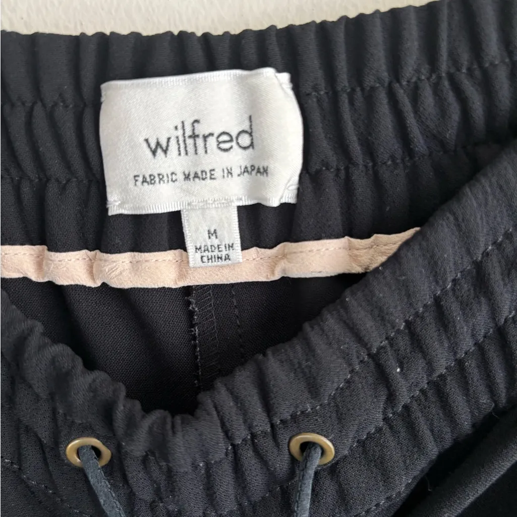 Wilfred Black High Waist Track Creppe Jogger Pants Size M Size M - Image 5
