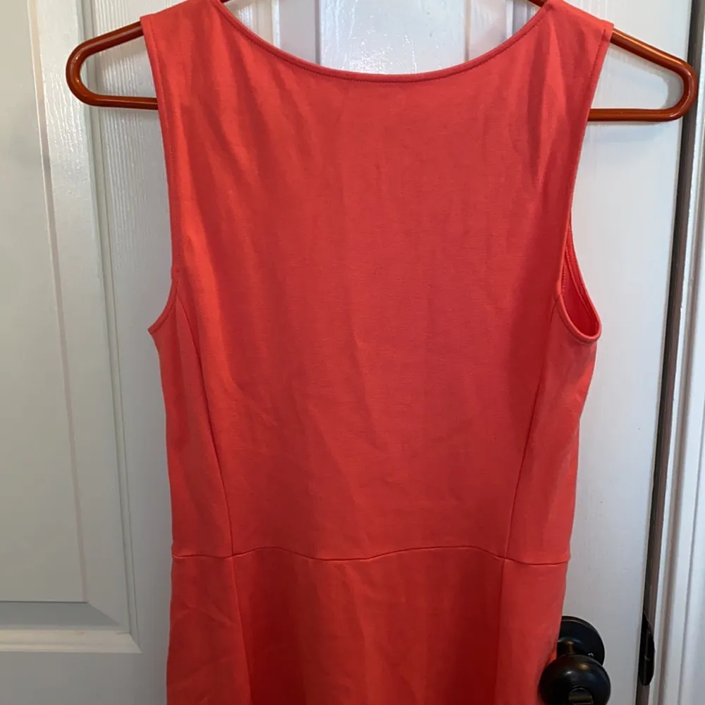 Theory Daniko Pryor Mini Dress Coral Sz S Stretchy Sleeveless Ponte Tank - Image 9