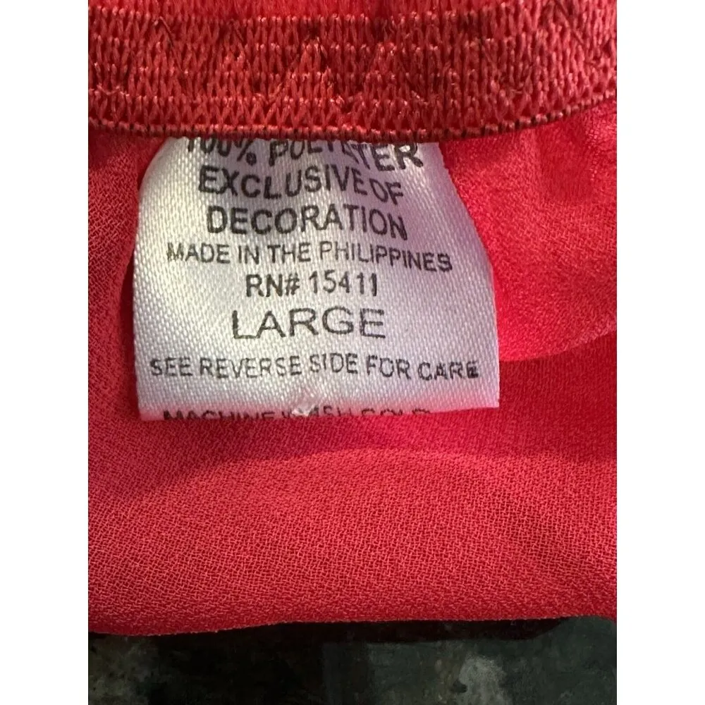 Vintage Babydoll Nightgown Lingerie Sz L Red Mini Adjustable Strap Sexy Size L - Image 6