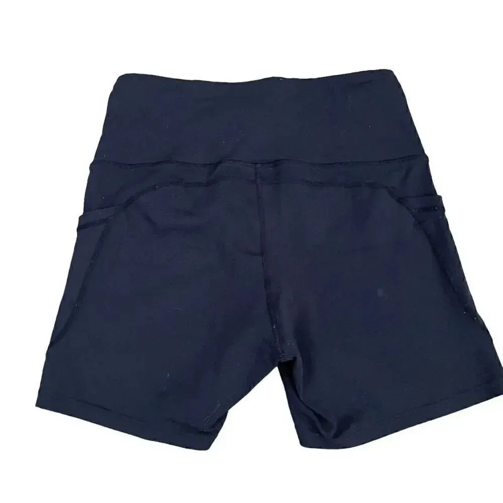 Black High Rise High Waist Biker Shots Yoga Workout Sporty Athletic SZ S - Image 5