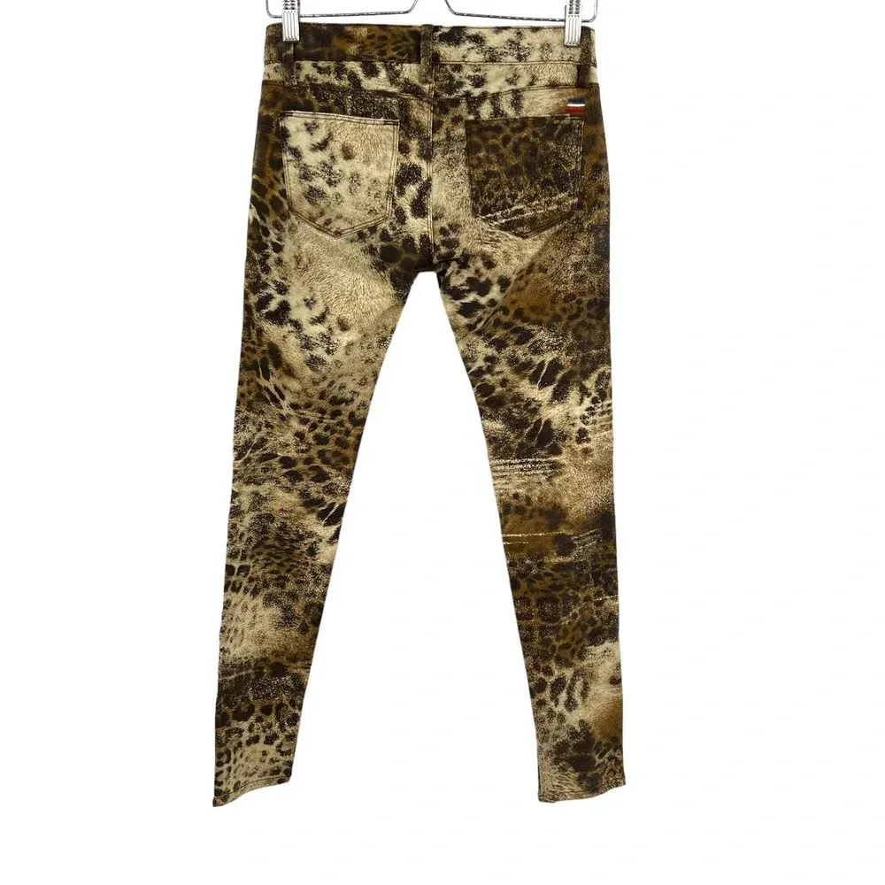 Etienne Marcel Cheetah Animal Print Skinny‎ Jeans Zip Ankle Size 25 Tan - Image 7