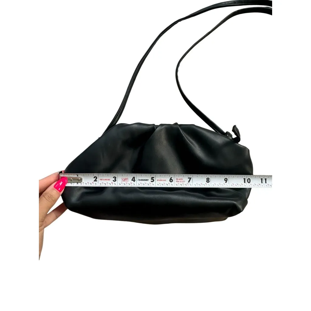 BLACK Ruched Clamshell Structured Crossbody Bag - Image 6