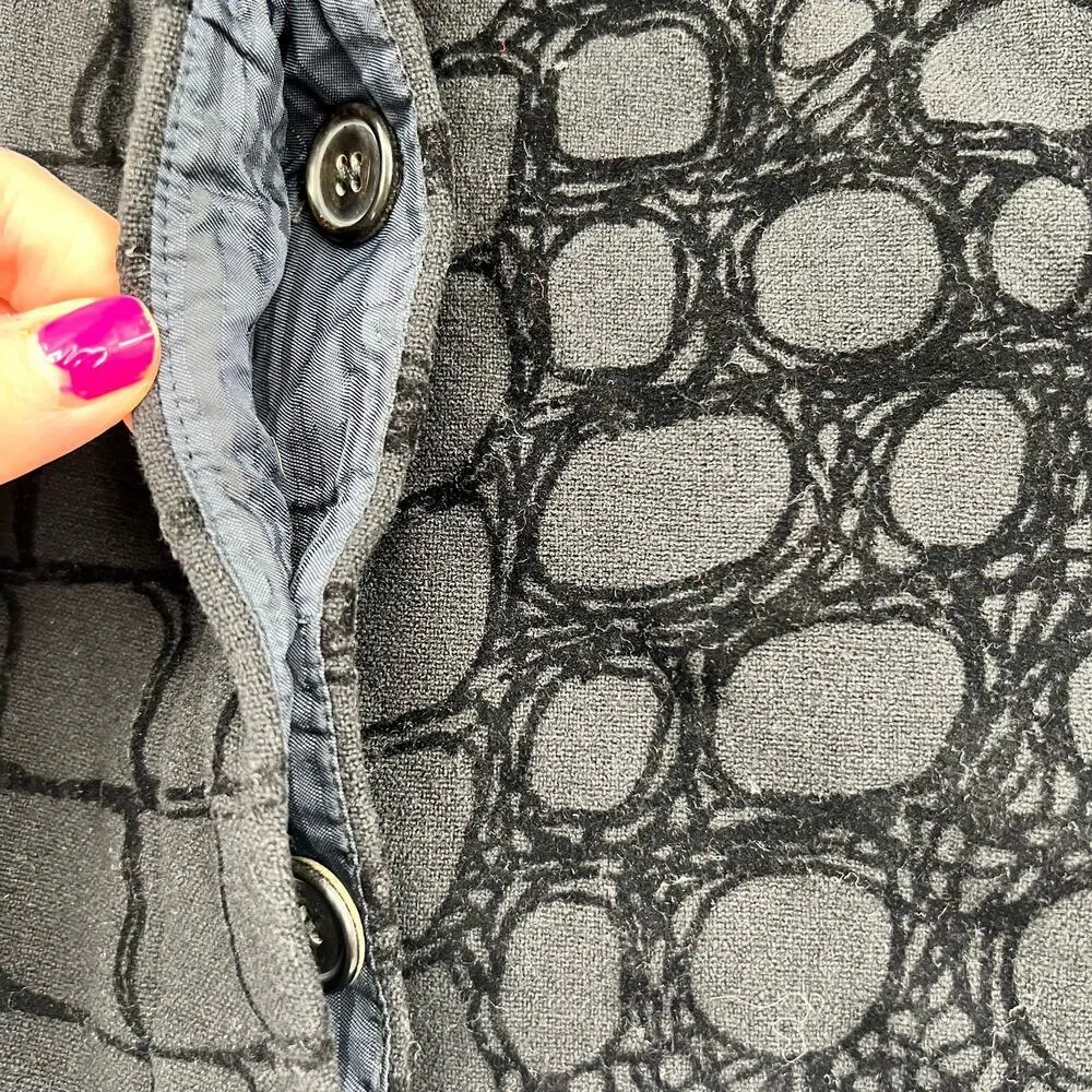 Missoni black contrast pattern cropped jacket circles squares 97% wool 42/ US 6 - Image 5