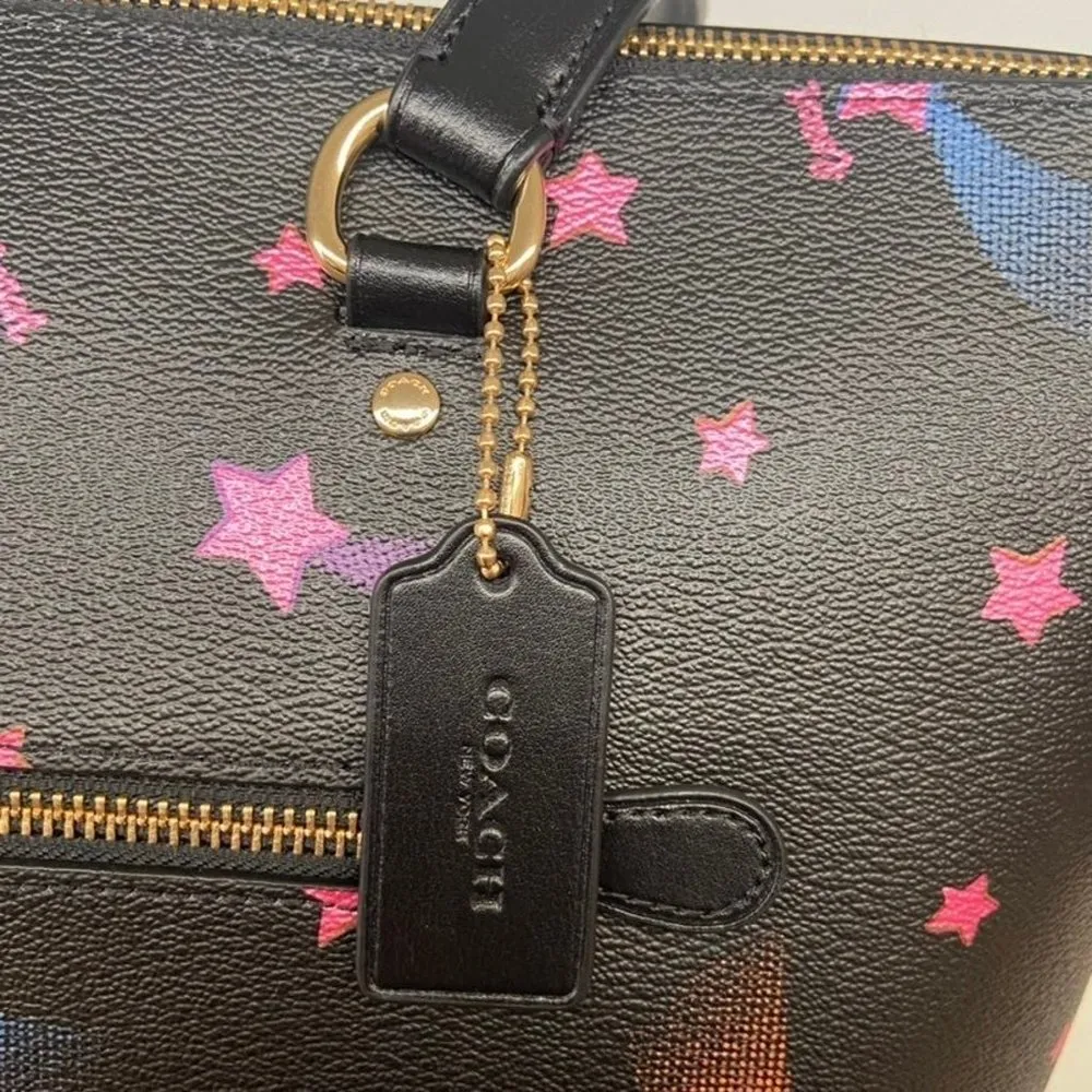 Coach Gallery Tote With Disco Star Print c7668 - Image 7