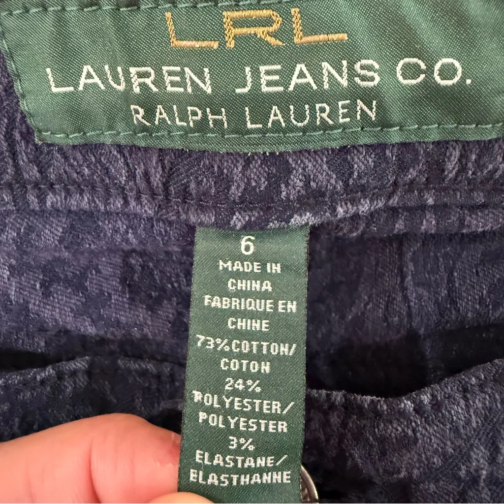 Lauren Ralph Lauren Modern Skinny Ankle Floral Paisley Denim Jeans Womens 6 Blue - Image 4