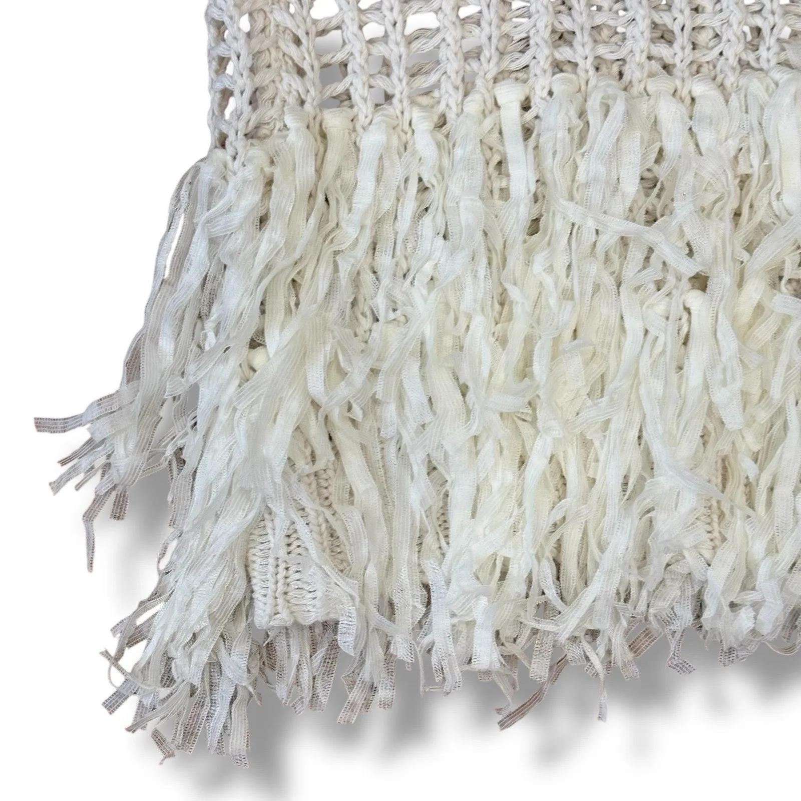 By Anthropologie Fringe Crochet Sweater Tunic Swim Cover - One Size - Image 4