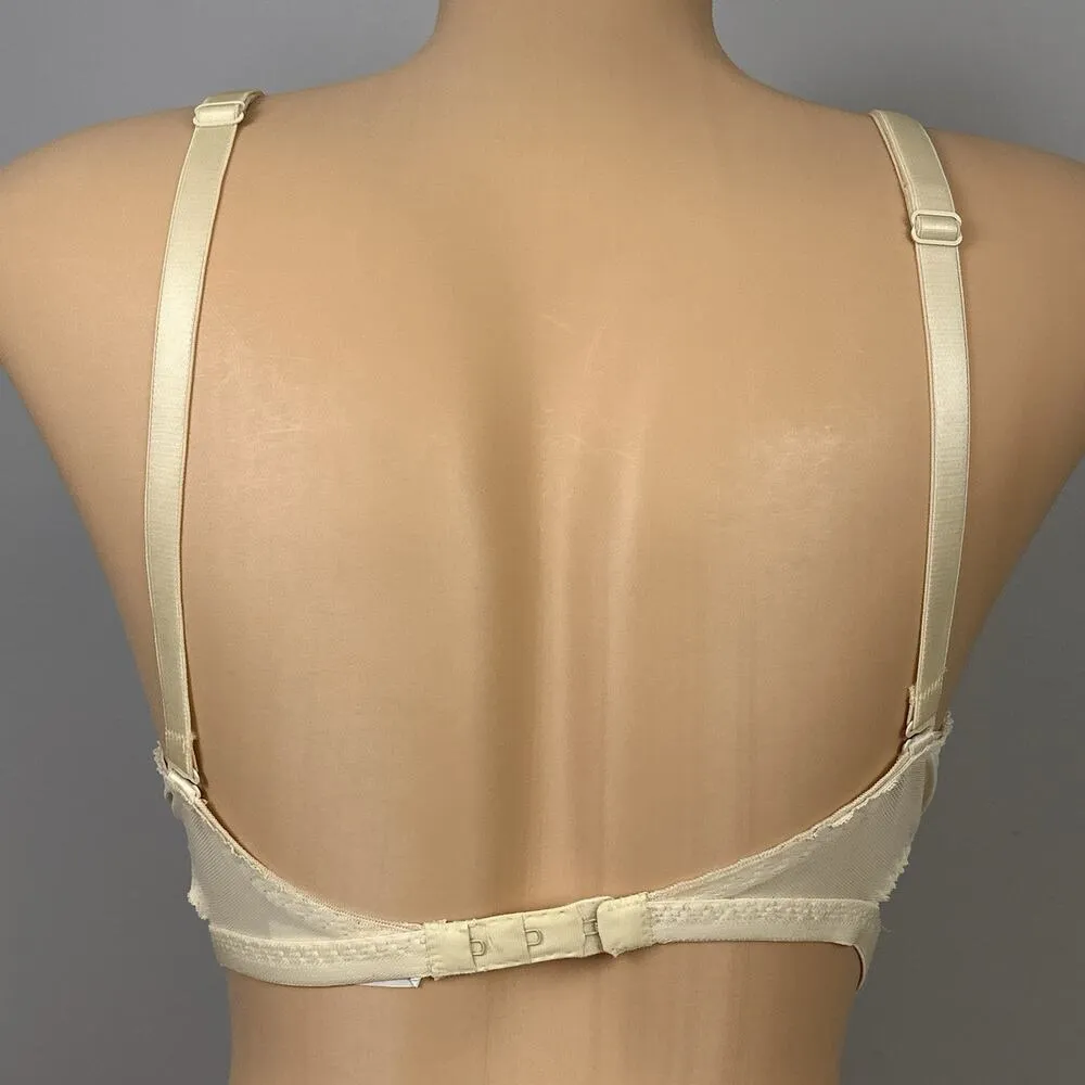 Vintage Backless by Smoothie Bra Size 34C 164 Beige Lace Satin 3 Way Convertible - Image 4