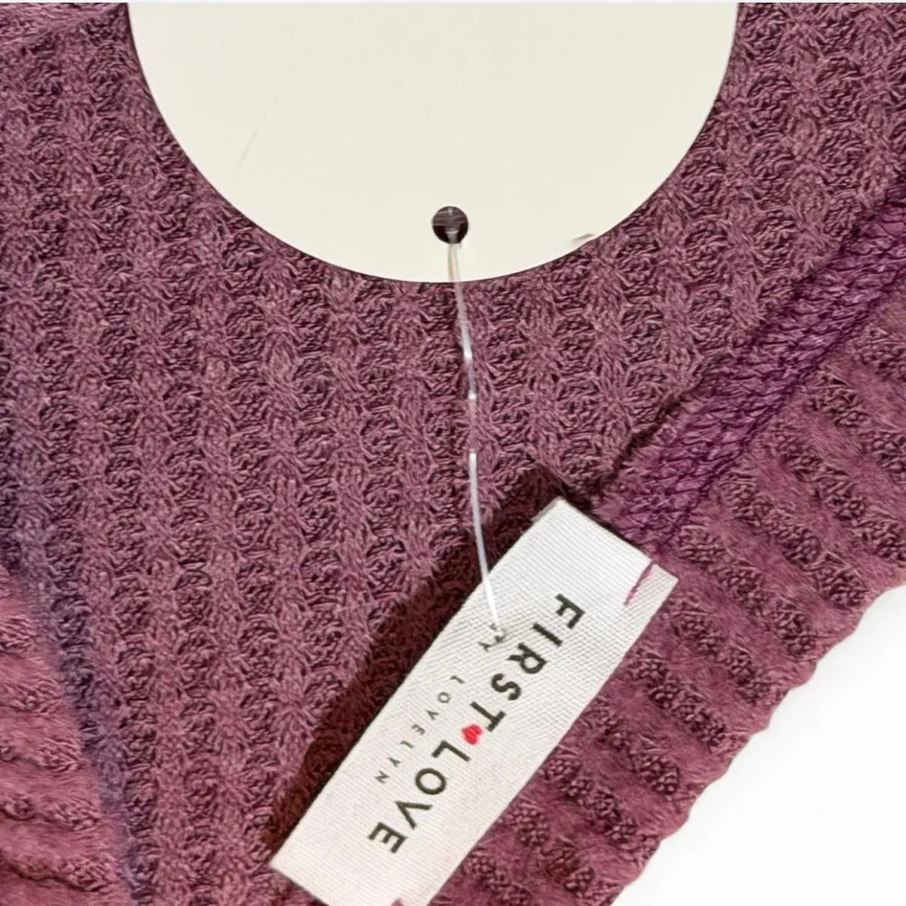 ‎Waffle Brushed Knit V Neck Top - Image 12