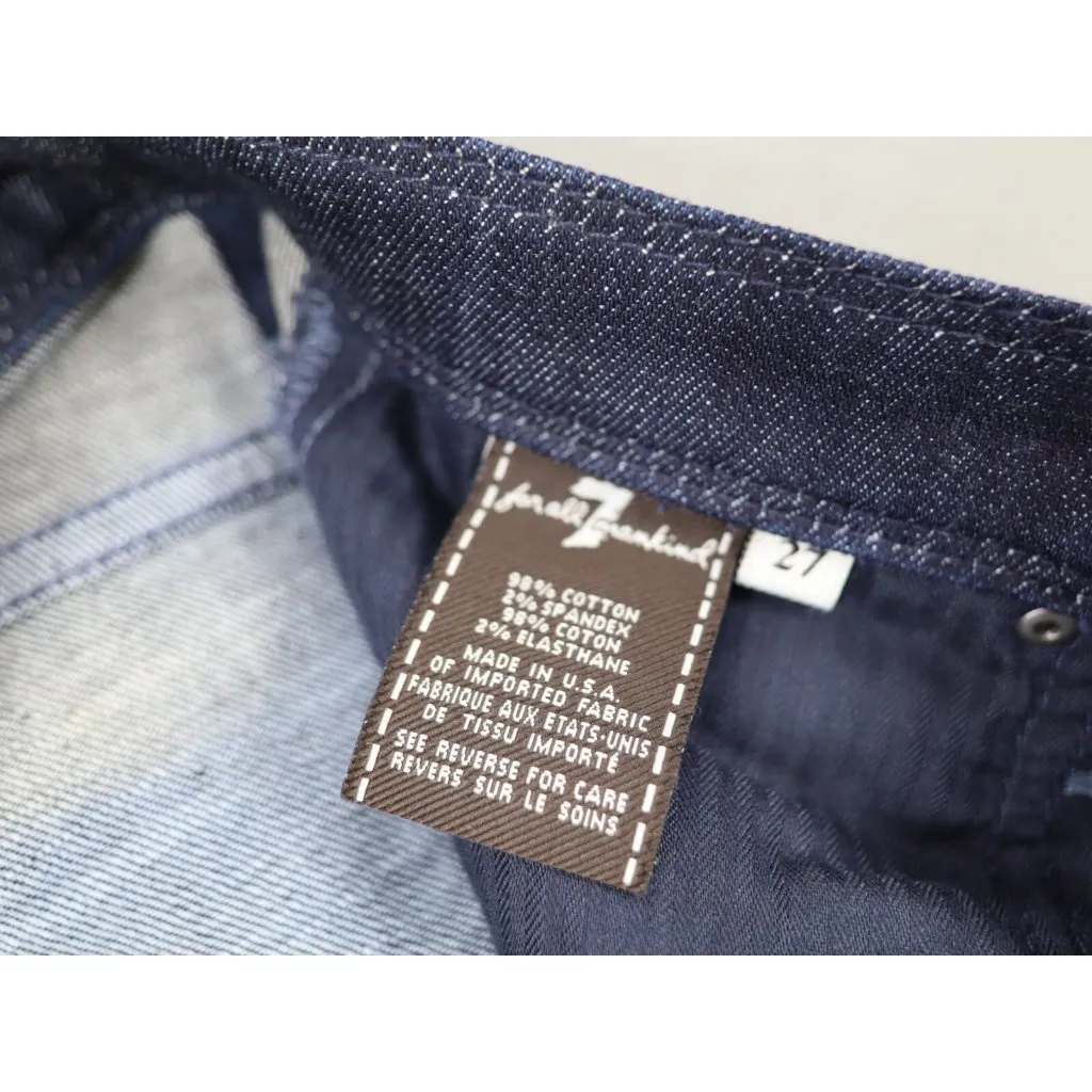 7 for‎ All Mankind Jeans Size 27 Flare Bell-Bottom Dark Blue Y2K Wide Leg USA - Image 3