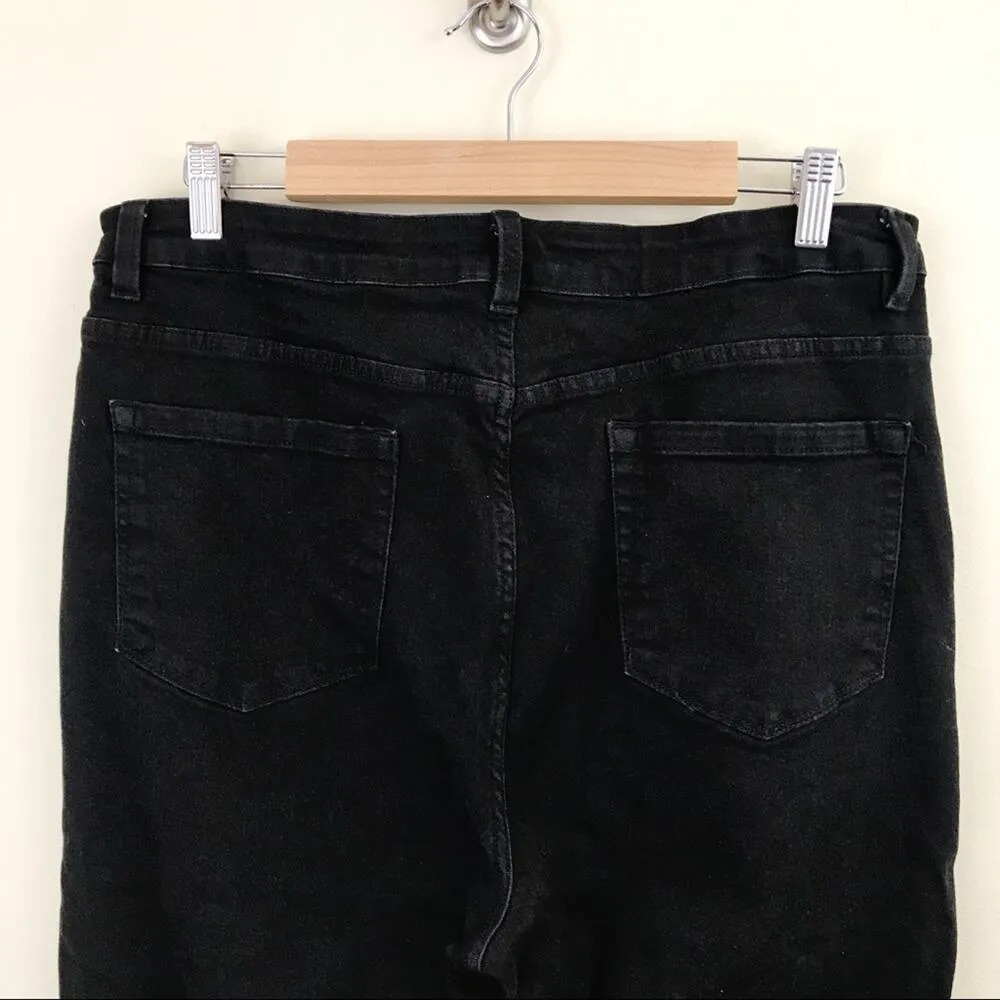 Soft Surroundings Daria Black Flare Wide Boot Stretch High Rise Denim Jeans 14 - Image 5