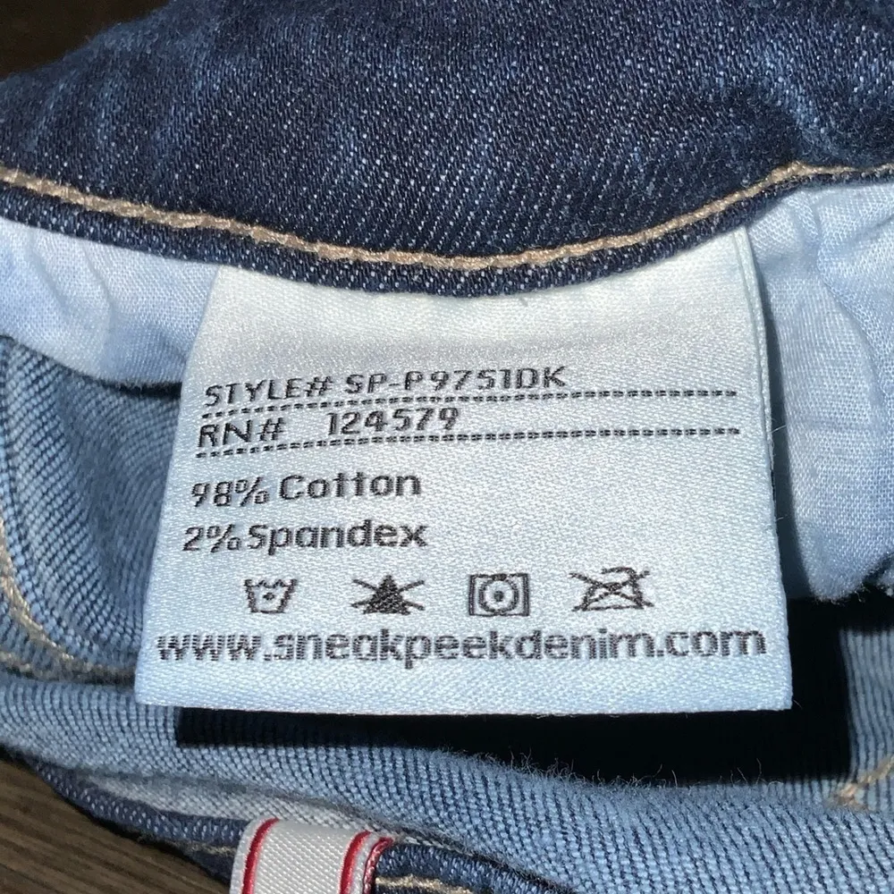 Sneak Peek Mid Rise Ripped Frayed Blue Super Stretchy Jeggings Size Jr. 1 - Image 12