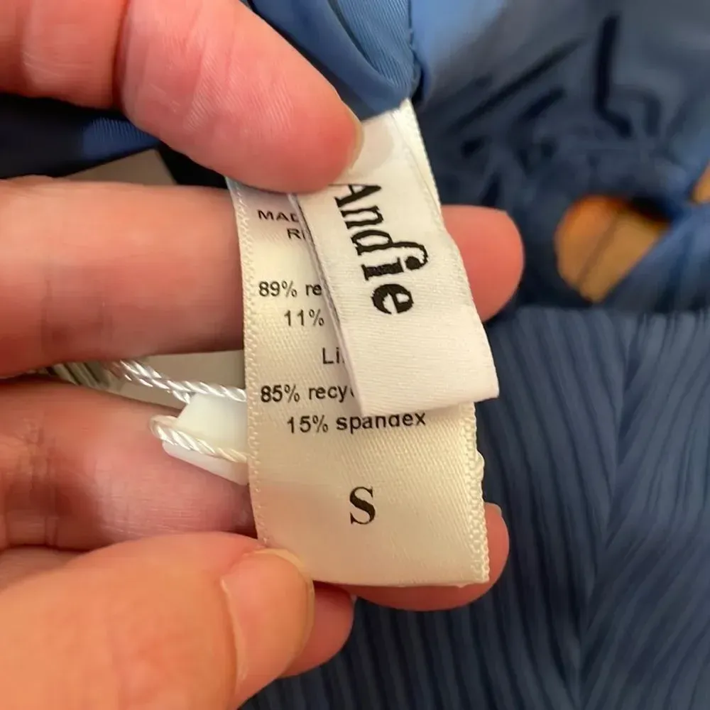 Andie The Bonita‎ One Piece Swimsuit Rib Bijou Blue size S  NWT - Image 6