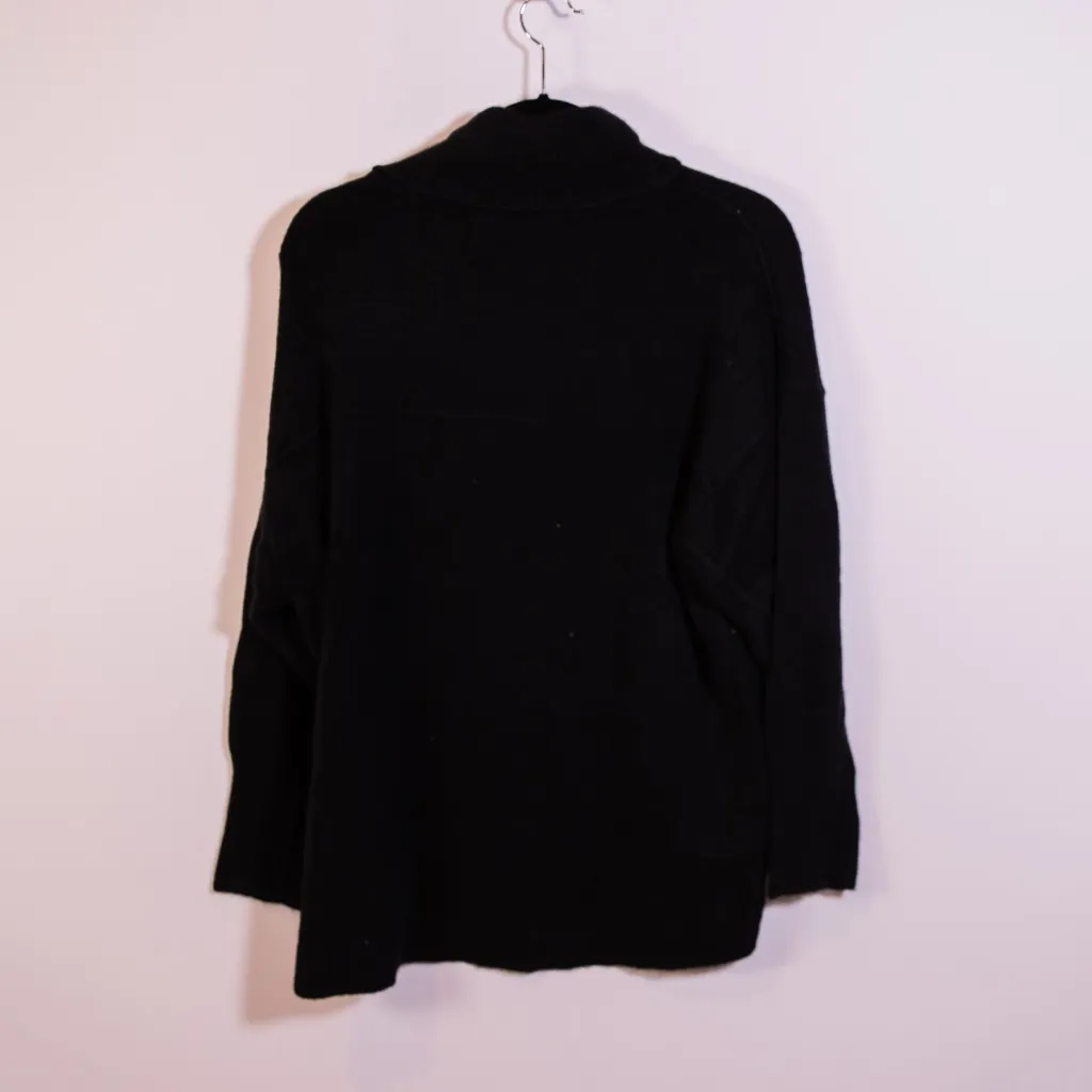 Free People Afterglow Mock Neck Wool Blend Knit Stretch Pullover Sweater Black - Image 5