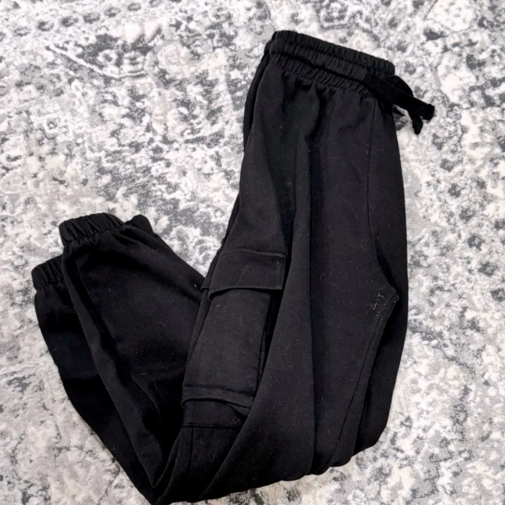 Black Soft Cargo Jogger Sweatpants - Image 7