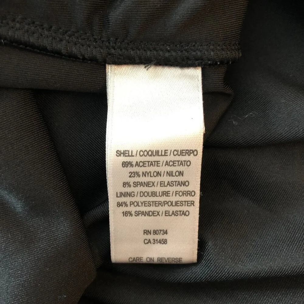 BCBG MaxAzria Draped Pencil Skirt Pull On Stretch Black M Size M - Image 4