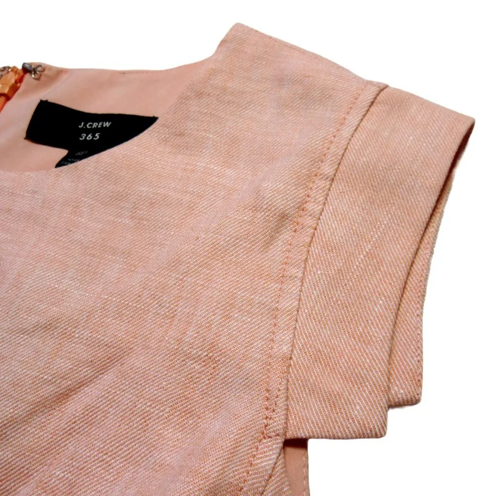 NWT J.Crew Resume Sheath in Orange Sorbet Stretch Linen Dress 10 $168 - Image 3