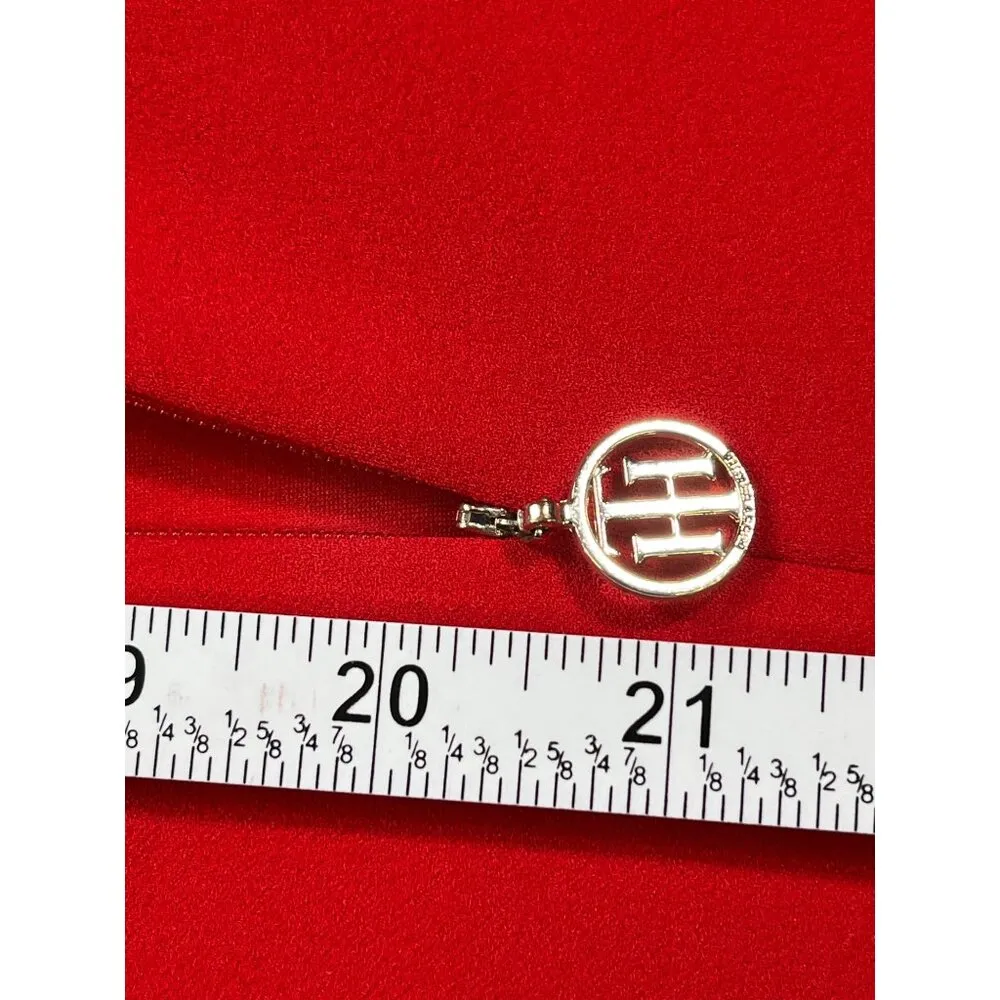 Tommy Hilfiger SKU 7616 Red Midi Dress With Cap Sleeves Size 10 - Image 16