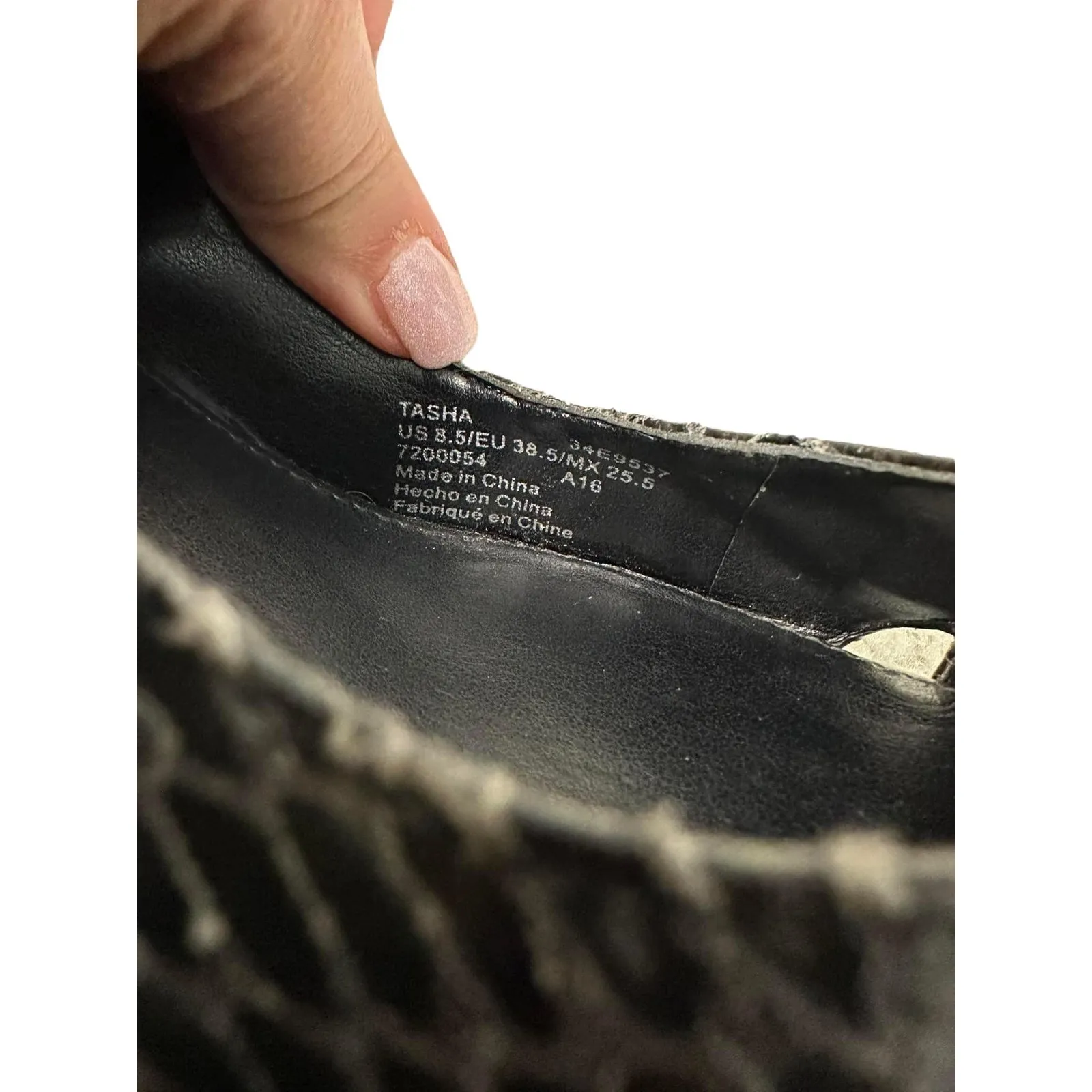 Calvin‎ Klein Size Tasha Women's Black Snakeskin Pointed Toe Pump Heels 8.5 - Image 9